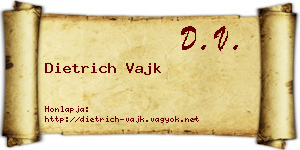 Dietrich Vajk névjegykártya